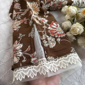 Alternative view of Brown bloom kurti