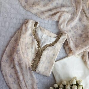 Alternative view of lilac garden kurti