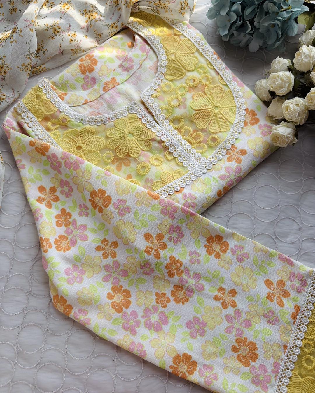 Yellow Neck kurti - Image 6