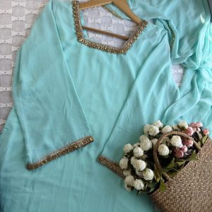 Sky lace kurti