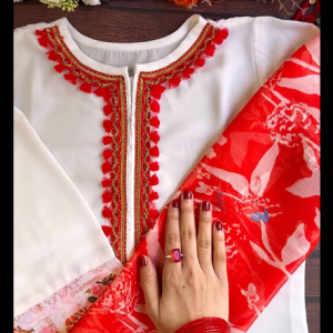 White Red Kurti