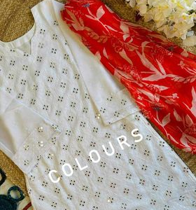 White Dollar kurti