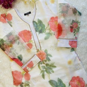 White Rose Foil Kurti