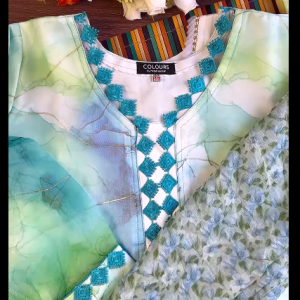 Sky Shaded Foil Kurti