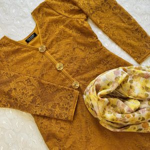 Mustard Net kurti