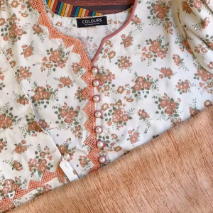 White Peach Kurti