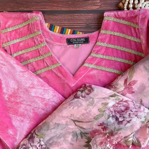 Pink velvet Co-ords