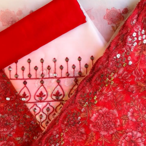 White red organza