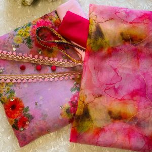 Pink Flower Organza