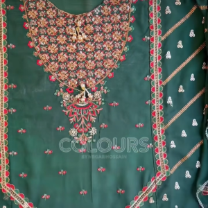 Green embroidery