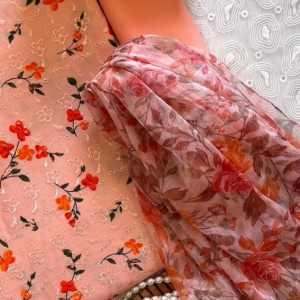 Peach Floral Chickenkari