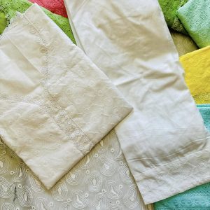 white Floral Chickenkari co-ords