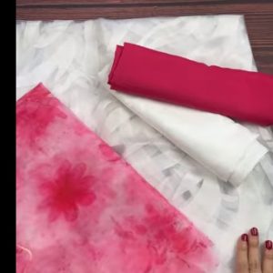 creamy pink red organza
