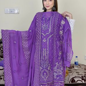 purplish embroidery