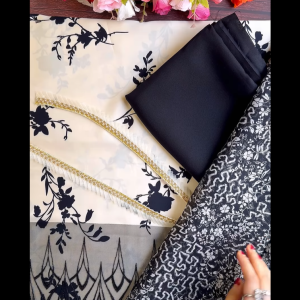 Black Floral Pashmira