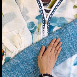 Sky Blue Cheese Kurti