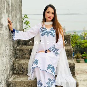 White Blue Co-ords