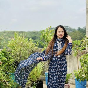 Blue Floral Kurti
