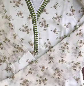 Olive White Kurti