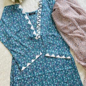 Paste Blue Cotton Kurti