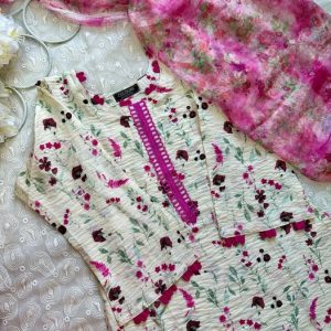 Floral crincle kurti