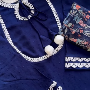 navy blue cotton kurti