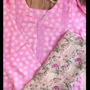 Pink Daisy Kurti