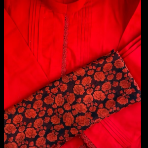 Red cotton Co-ords
