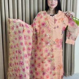Orchid flower Kurti