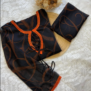 blacky orange kurti
