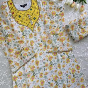White Sunflower Kurti