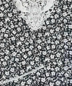 Black and white floral kurti