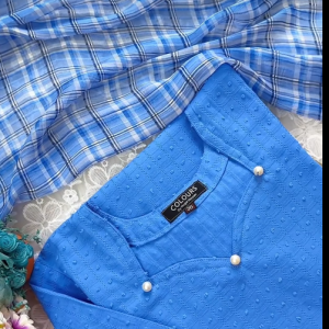 Plain Blue Kurti