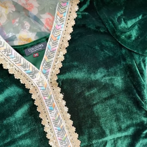 Bottle Green velvet Kurti