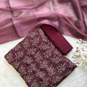 Wine chanderi silk