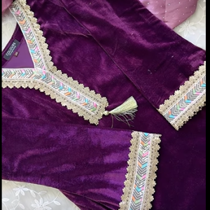Purple Velvet Kurti