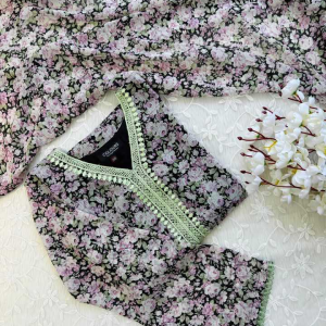Black floral print