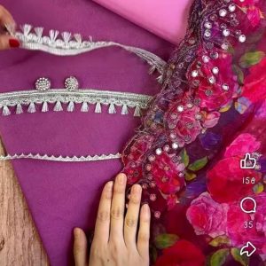 plain  purple organza orna