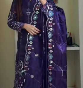 purple chanderi silk