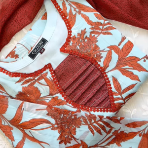Brick lace flower kurti