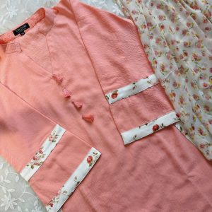 peach orange kurti