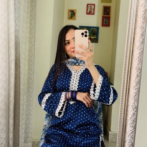 royal blue polka kurti