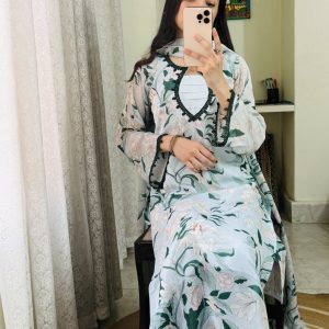 Sky Green Leaves kurti