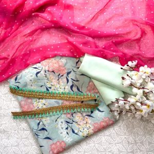 sky pink floral jorjet
