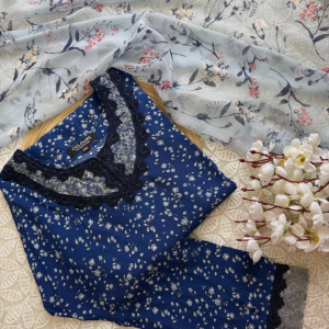 Deep blue print kurti