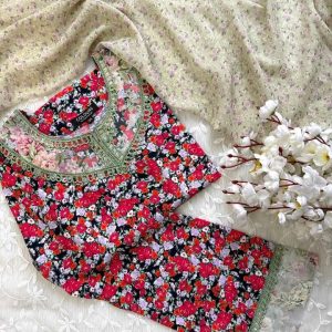 colourful flower kurti