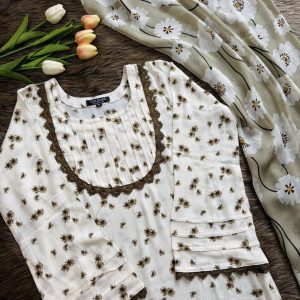 Biege flower kurti