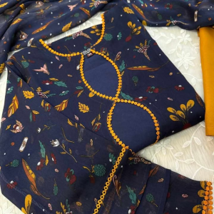 dark blue floral kurti