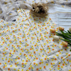Yellow floral bliss kurti