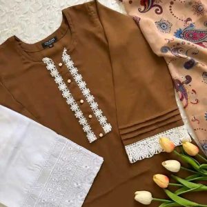 Plain brown kurti